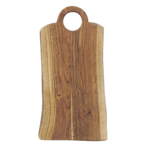 Product image Oiled acacia wood cutting board with hand groove.