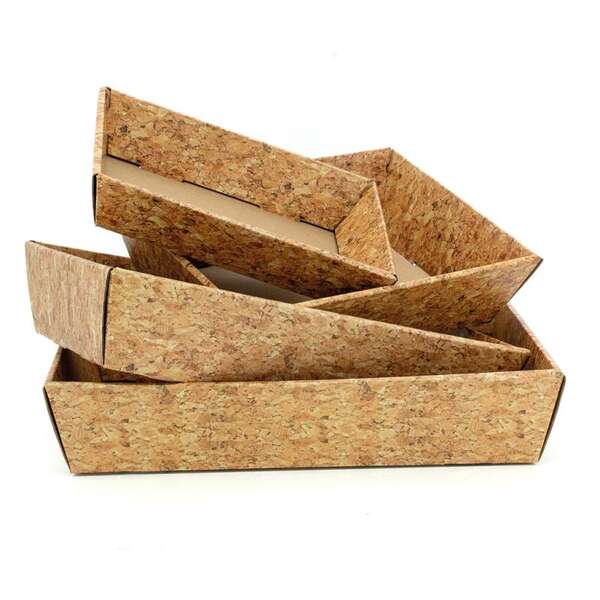Product image Foldable cardboard basket, cork decoration