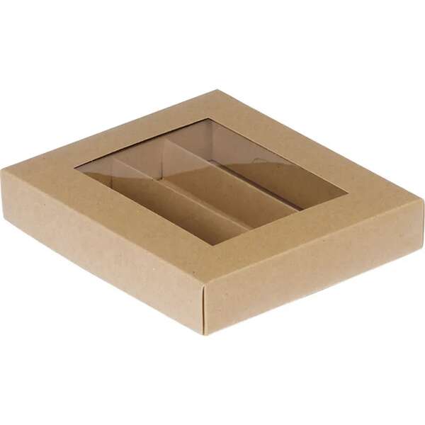 Product image Rectangular cardboard box for chocolates, 3, 4, or 5 rows, Kraft paper