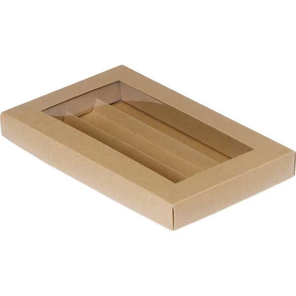 Product image Rectangular cardboard box for chocolates, 3, 4, or 5 rows, Kraft paper