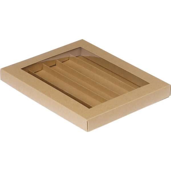 Product image Rectangular cardboard box for chocolates, 3, 4, or 5 rows, Kraft paper