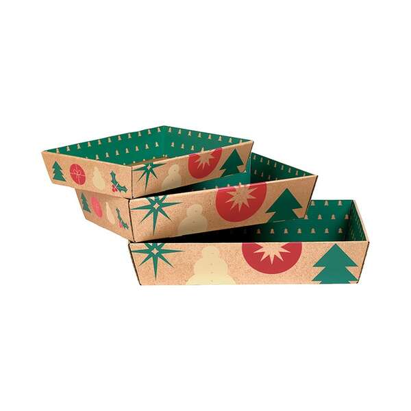 Product image Rectangular cardboard basket CHRISTMAS NATURE