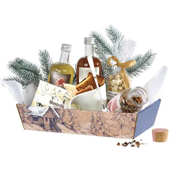 Product image Rectangular kraft cardboard basket CANADIAN WINTER