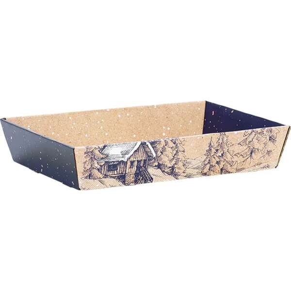 Product image Rectangular kraft cardboard basket CANADIAN WINTER