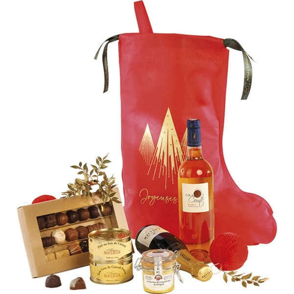 Product image Red/Gold Non-Woven Polypropylene Christmas Stocking Bag