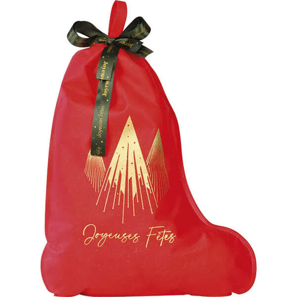 Product image Red/Gold Non-Woven Polypropylene Christmas Stocking Bag
