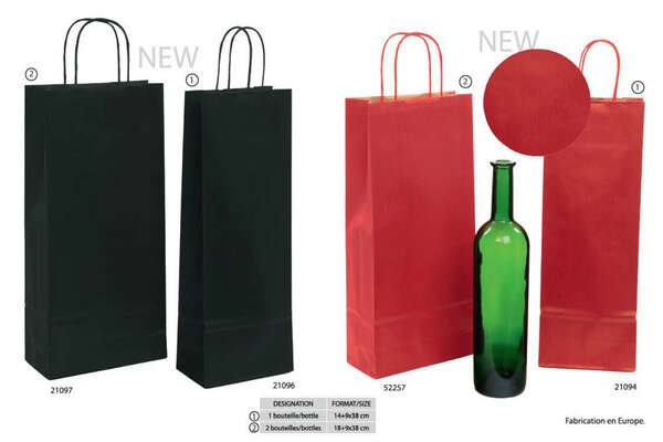 Product image  Kraft bottle bags Plain Colors