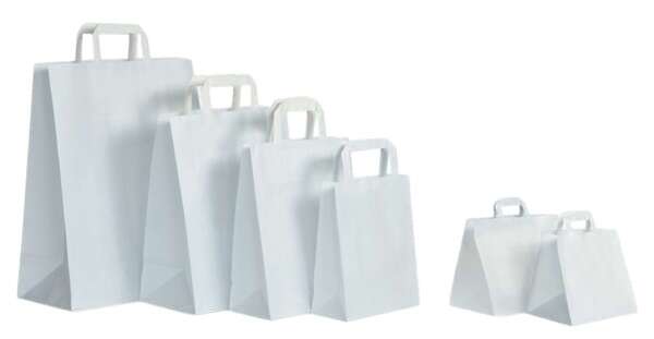 Product image White Kraft paper bag - Flat handle