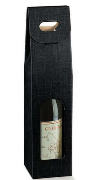 Product image Black Cardboard Box 1 Bottle + window + handle