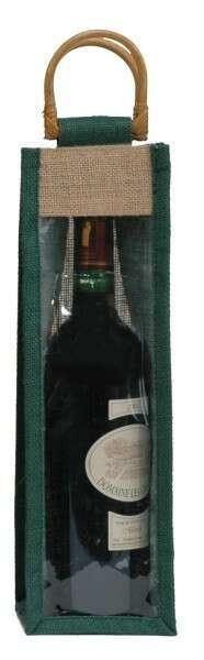 Product image jute's bottle bag with window for 1 bottle 75 cl