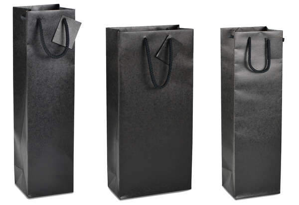 Product image Kraft bag MAT BLACK for 1 and 2 bottles (personnalisation possible)