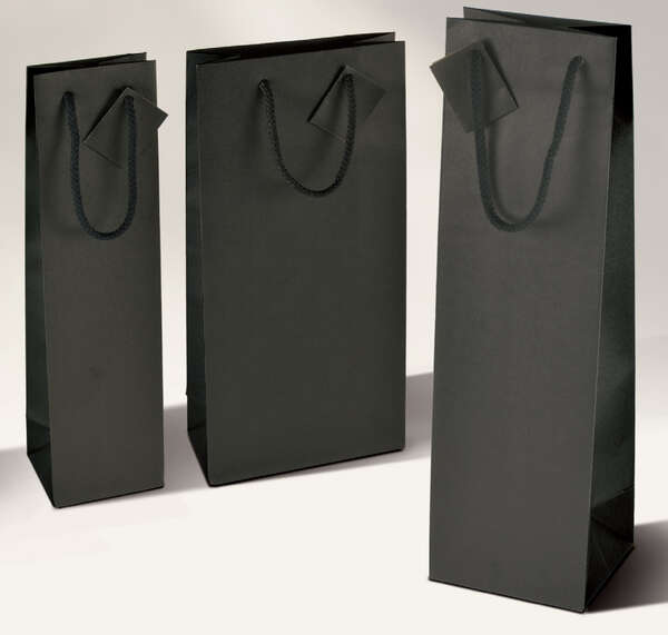 Product image Kraft bag MAT BLACK for 1 and 2 bottles (personnalisation possible)