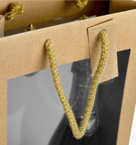 Product image Kraft Bag 1 and 2 bottles DOUBLE WINDOW