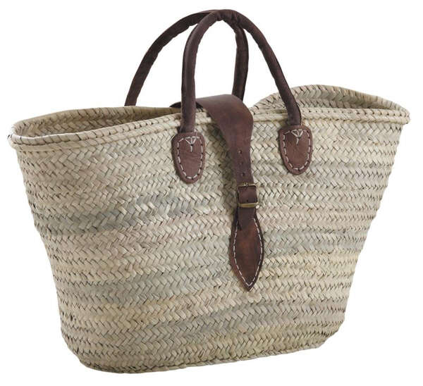 Product image Moses basket style palm straw tote bag