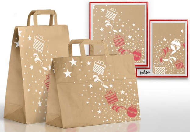 Sacs kraft brun recyclé Noël : Bags