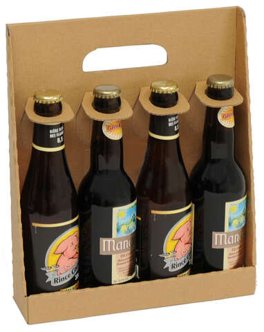 Gift box for 4 x long neck beer bottles : Bottles packaging