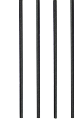250 paper drinking straws, black  : Events / catering