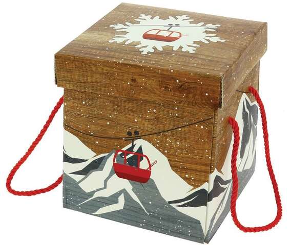Folding square chalet gift box  : Boxes