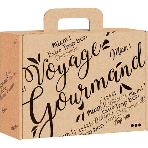 Valisette carton "Voyage gourmand" noire : Boxes