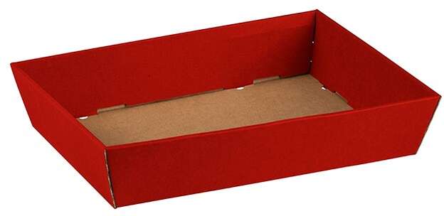 Cardboard display tray, red : Trays, baskets