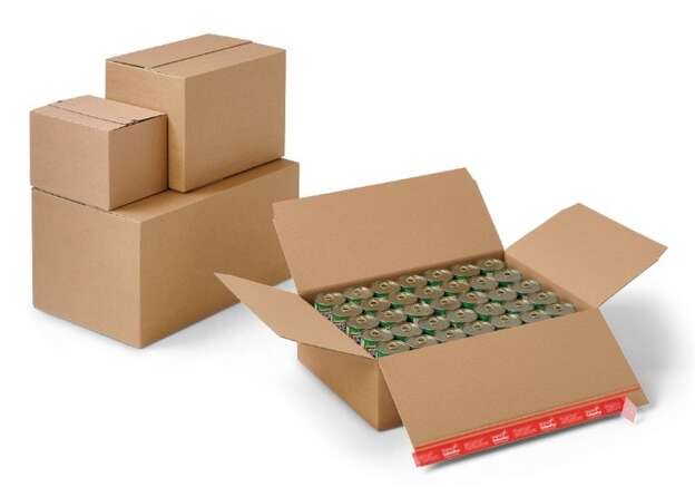 ColomPac double-fluted shipping box with self-locking bottom : Boxes