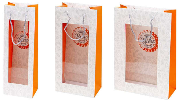 "Authentique bire de caractre" bags for 1, 2 or 3 beer bottles : Bottles packaging