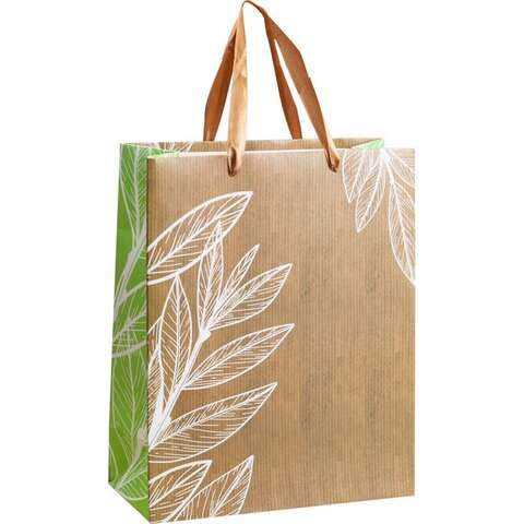 Kraft cardboard bag with decorative leaf design : Jars packaging