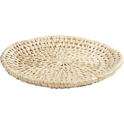 Flat straw basket : Trays, baskets