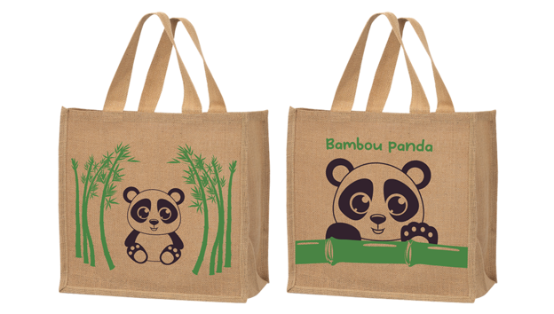&#8220;Bamboo Panda&#8221; jute shopping bags : Bags
