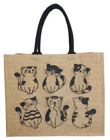 Jute tote bag &#8220;Fun Cats&#8221; : Items for resale