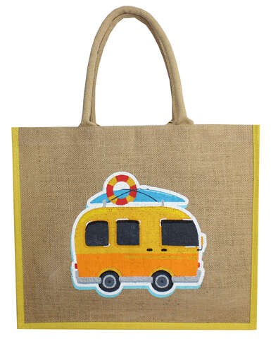 Jute shopping bag "Camping Car" : Items for resale