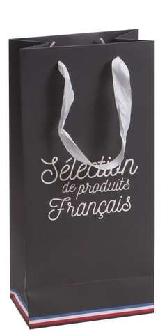 Cardboard bag &#8220;Selection of French products&#8221; 2 bottles : Bottles packaging