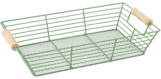  Green Rectangular Metal Basket &#8220;Wild&#8221; : Trays, baskets