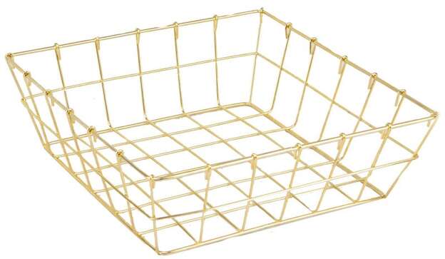 Golden Square Metal Basket "Royale" : Trays, baskets