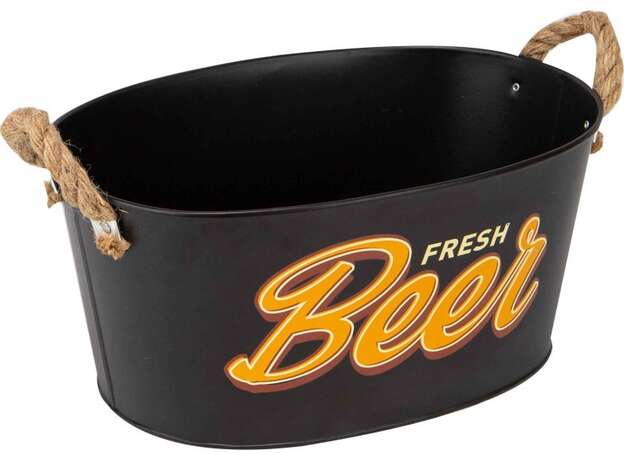 Black Oval Metal Bucket "Fresh Beer" : Bottles packaging