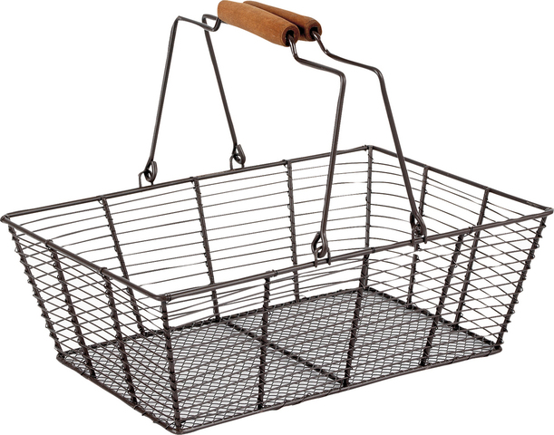 Metallic basket, mobile handles  : Trays, baskets