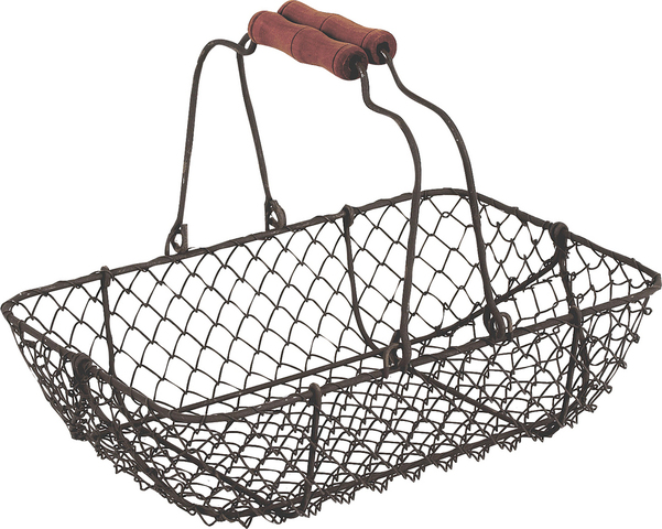 Metallic basket, rectangular 28x19x7.5 - 21 cm : Trays, baskets