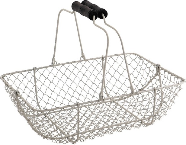 White Metallic basket : Trays, baskets