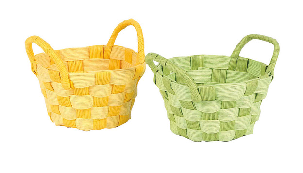 Woven paper basket  : Trays, baskets
