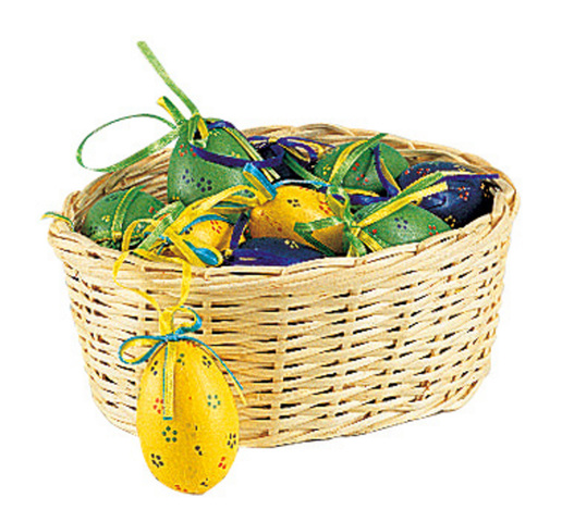 Wicker basket garnished with 18 eggs : Celebrations